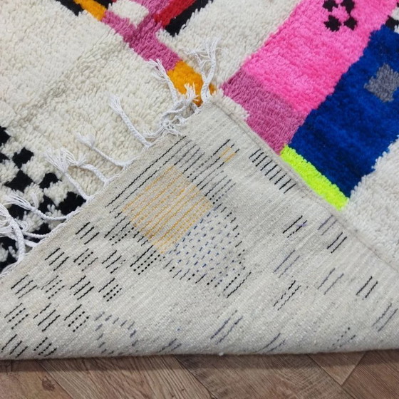 Image 1 of Veelkleurig Azilal-tapijt – geometrische kunststijl / Veelkleurig Azilal-tapijt – kunststijl (300×195 cm)