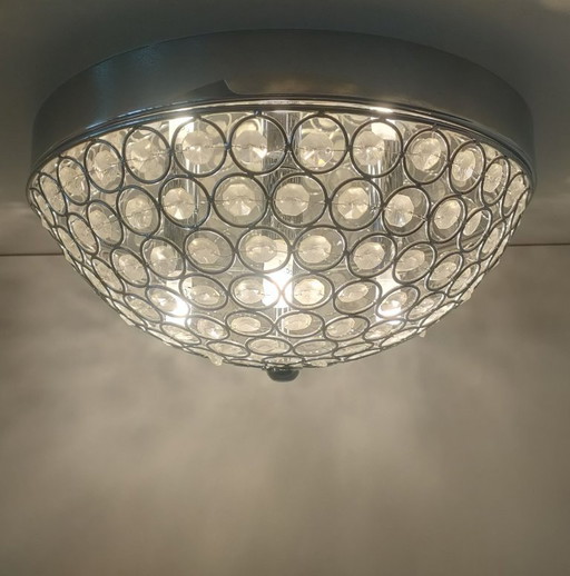 Retro transparent ceiling lamp with halogen lighting (large version).