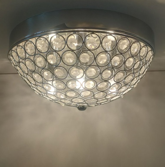 Image 1 of Retro transparent ceiling lamp with halogen lighting (large version).