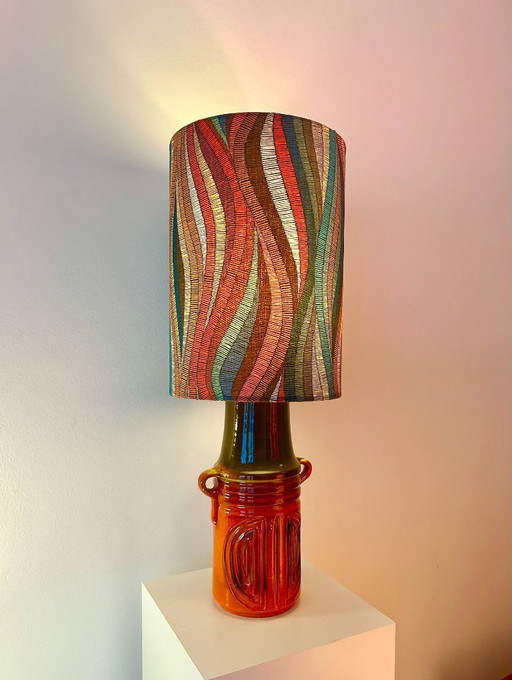 Large statement lamp made of AK ceramic floor vase (Alfred Klein) – West German Pottery