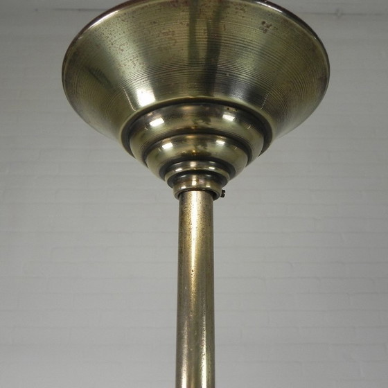 Image 1 of Lampada a sospensione Art Déco con sfera di vetro a 12 angoli, anni '30