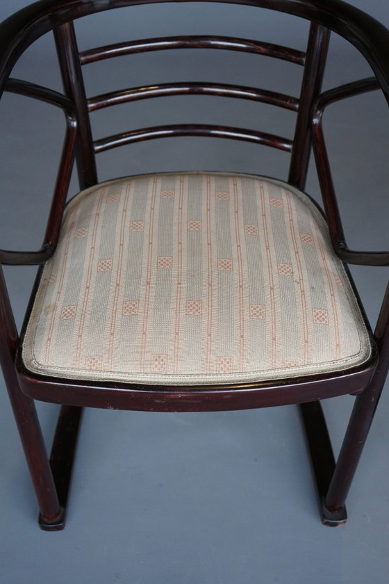 Image 1 of x2 Model 728 Fledermaus Chairs attributed to Josef Hoffmann for J & J. Kohn, 1906