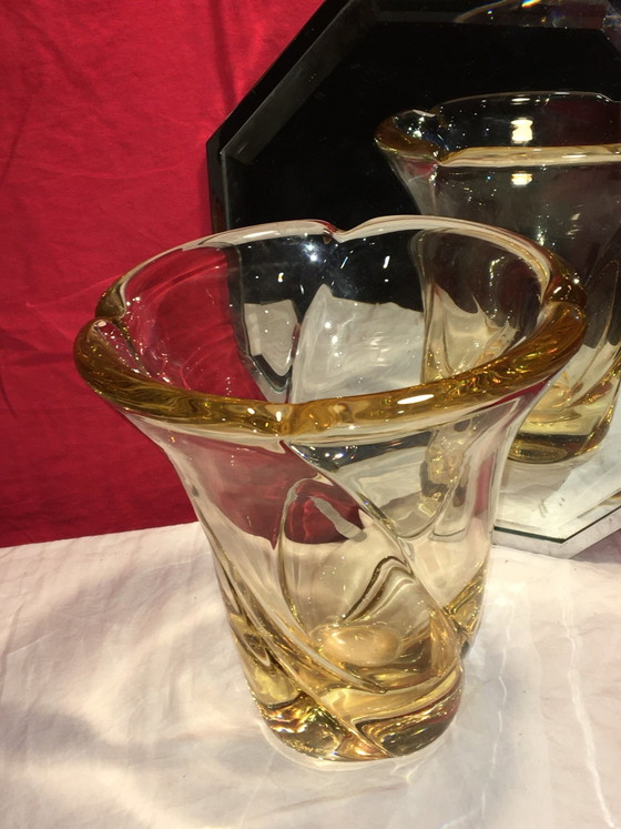 DAUM Nancy Rare and Imposing Crystal Vase, Transparent (photo 9 of 9)