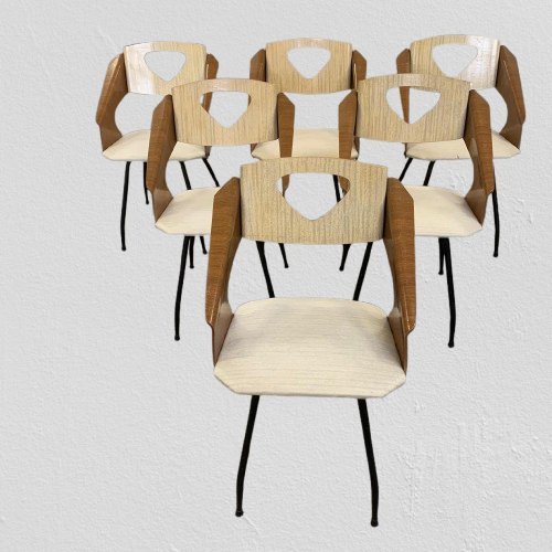 Sillas de comedor de Carlo Ratti para Legni Curvati