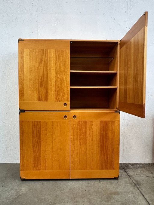 Vintage-Schrank / Highboard, Buchenholz, Ibisco, Italien, 1970er Jahre