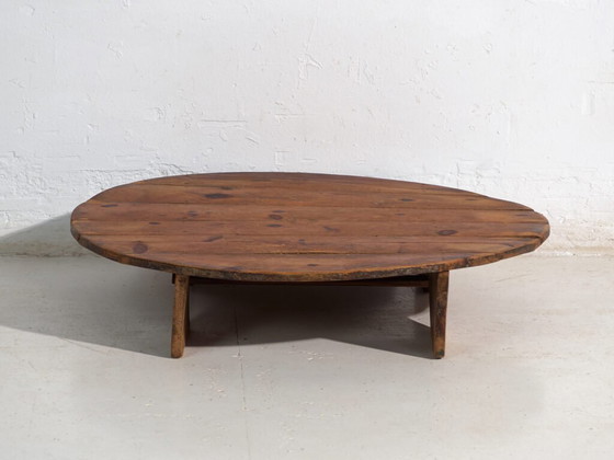 Tavolino basso rotondo antico in legno di pino – Europa Centrale, circa 1940 – Tavolini da caffè, Rustic (photo 22 of 40)