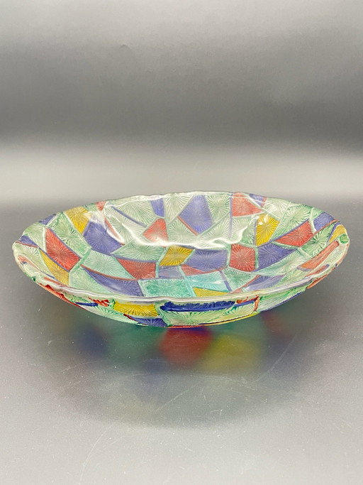 Marc Aurel / Nachtmann – Colorful Vintage Memphis-Style Crystal Bowl, 30 cm