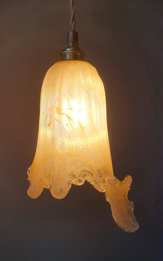 Image 1 of Lámpara antigua de Murano de cristal color ámbar