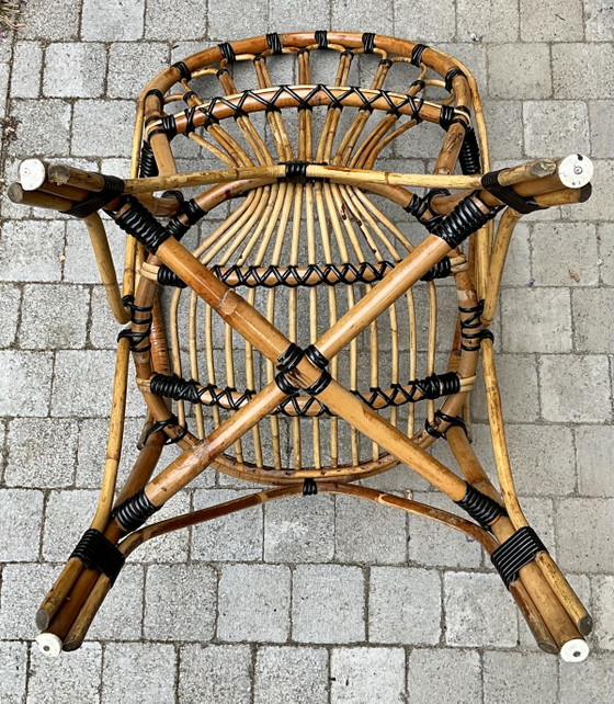 Vintage Rattan Peacock Armchair – France, 1970s – Plastic (photo 9 of 10)