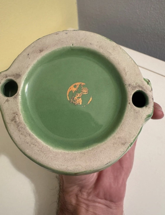 Posacenere vintage Terrier in ceramica verde e oro, anni ’60 – Accessori da tavola, Gold (photo 5 of 5)