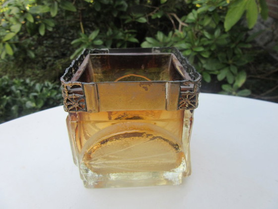 Image 1 of Turun Hopea Finnland Pentti Sarpaneva Gefäß aus Glas/Bonze, brutalistisch, 1972