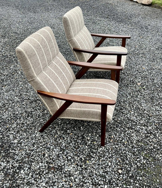 Mid Century Designer Teak Sessel JAROSLAV SMIDEK TON, Holz, Beige (Foto 5 von 6)