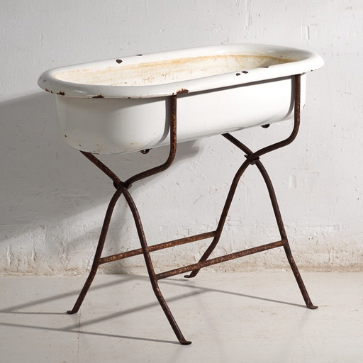Bañera antigua de hierro esmaltado – Europa Central, circa 1950 #7