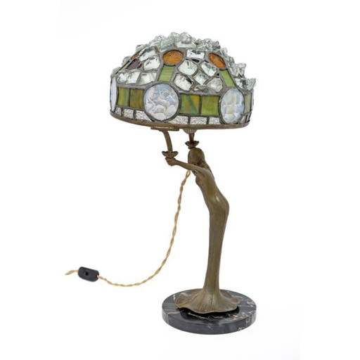 Lampe de table française Art Nouveau "style Tiffany", années 1930