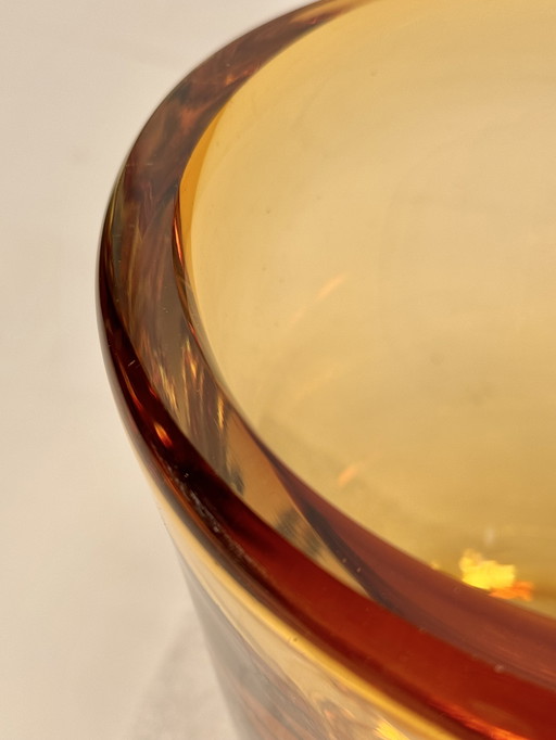 Golden Amber Murano Sommerso Tray / Vase