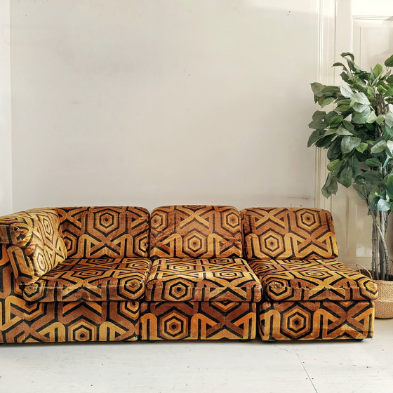 Image 1 of Divano modulare colorato vintage con motivo anni '70