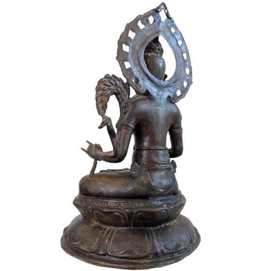 Statua in Bronzo Avalokiteshvara / Padmapani – Stile Giavanese-Buddhista – Sculture, Bronze (photo 6 of 8)