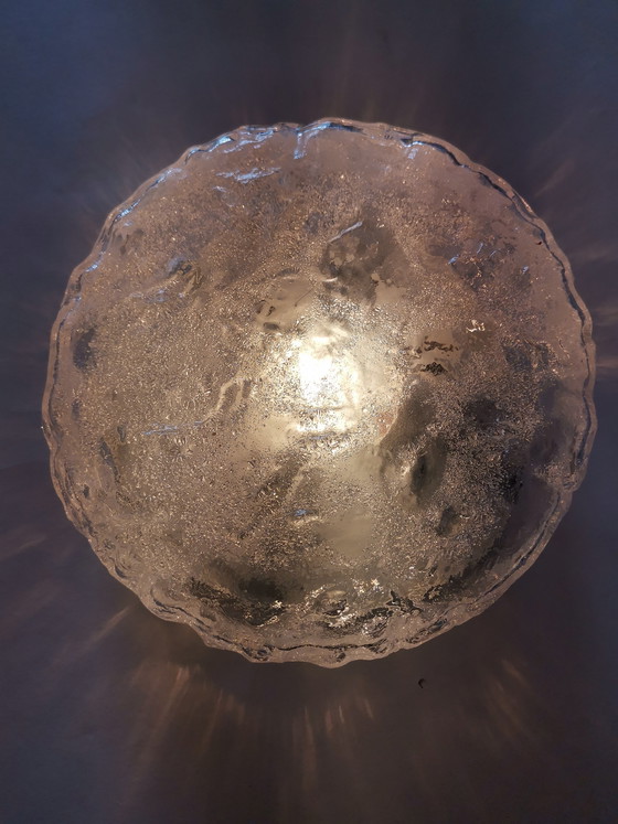 Image 1 of Lampada da parete in stile Space Age anni '70, in vetro ghiaccio, vetreria del Limburgo