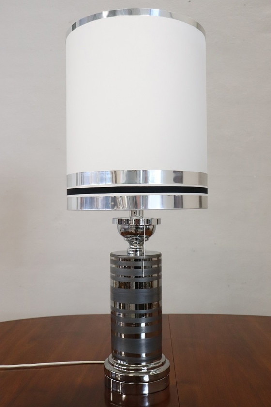 Image 1 of Lampe de table en céramique et chrome, Italie, années 1970