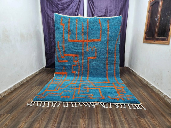 Großer marokkanischer Teppich aus Naturwolle, Maße 250x150 cm, handgefertigt. – Teppiche & Läufer, Wool (photo 20 of 20)