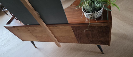 Mid-century Vintage kaptafel/tv meubel/stereokast – rockabilly, tv-meubelen, Wood (photo 14 of 15)