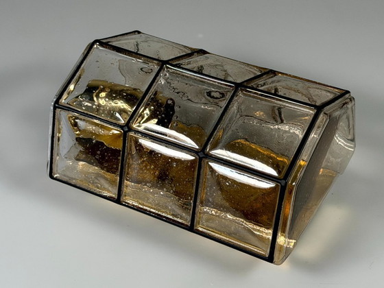 Image 1 of Lámpara de pared de los años 60/70, Glassworks Limburg, Alemania, vidrio y metal.