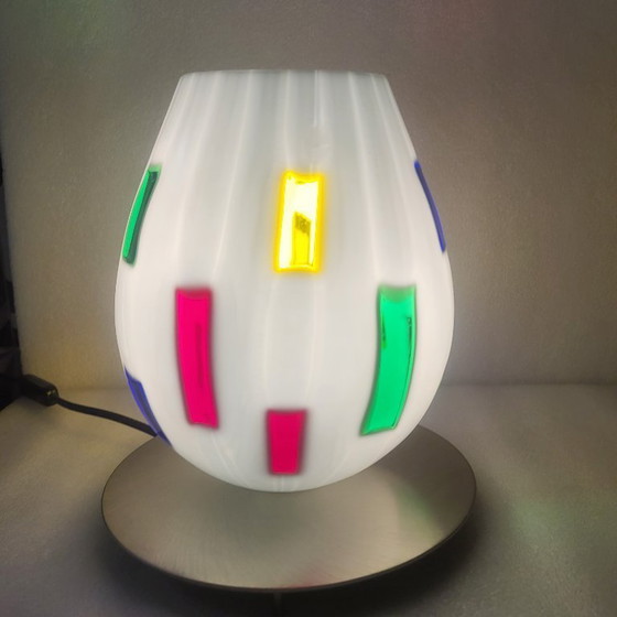 Image 1 of Table lamp in colored glass, Zicoli Italy