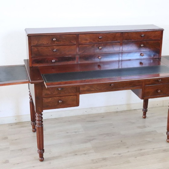 Antiek bureau van mahonie, Italië 19e eeuw – Wood (photo 5 of 17)