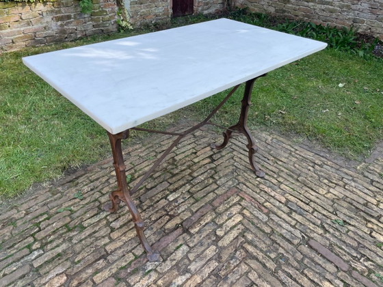 Image 1 of Tavolo da giardino Tavolo da bistrot con marmo antico francese
