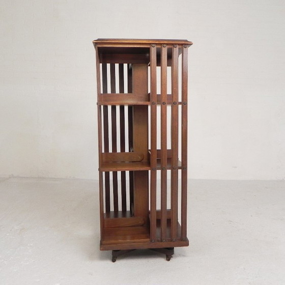 Image 1 of Mahogany book carousel G. Borgeaud Paris, 1930s