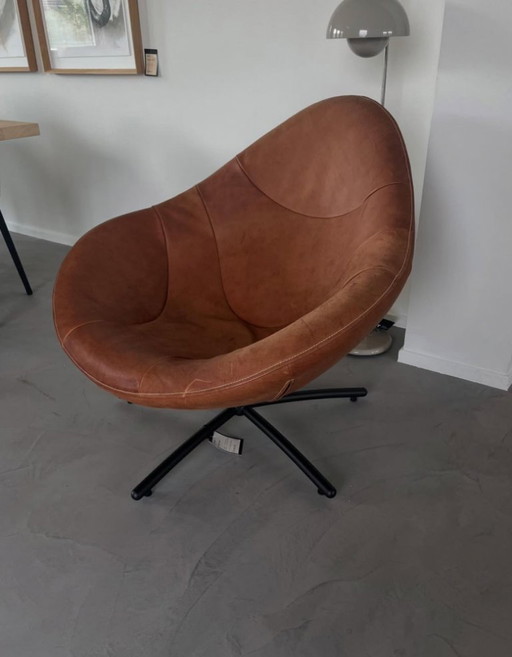 Label Armchair 'Hidde' - Yak Brown leather - Showroom model