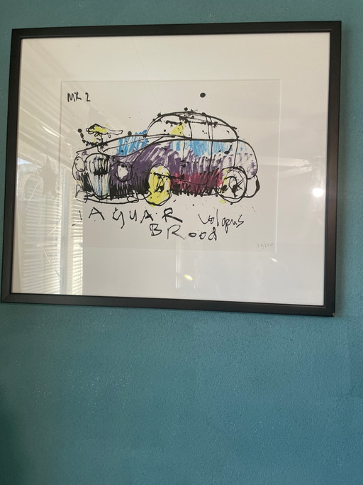Serigrafía especial Herman Brood MK Jaquar según Brood, edición limitada 57/250.