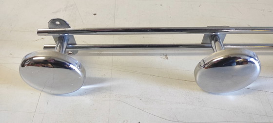 Image 1 of Vintage wall-mounted coat rack in chromed metal - mid-20th century