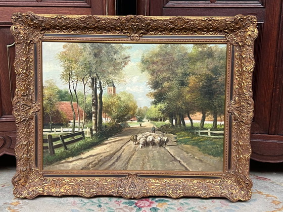 Landscape "Where time passes slowly." Oil on wood panel. – Paintings & Drawings (photo 6 of 9)