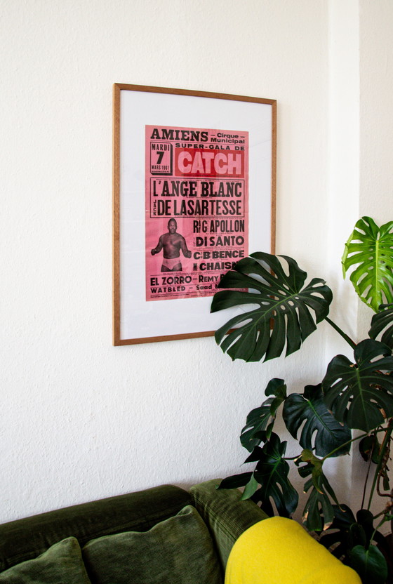 Image 1 of Originele Vintage Franse Worstel Poster 'Super-Gala de Catch' 1961 / Ca. 60x40cm / 23.6x15.7in