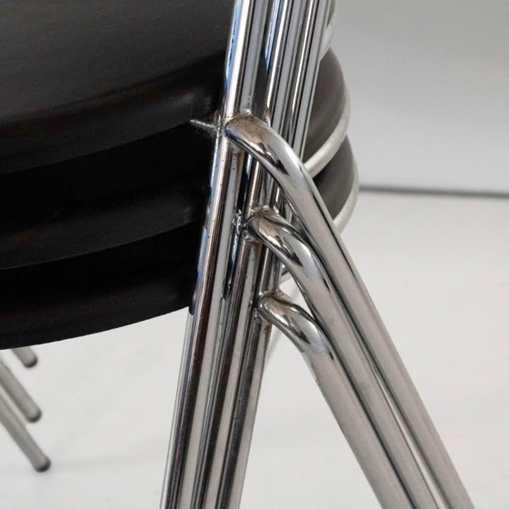 Image 1 of 4x Sedie da pranzo impilabili industriali nello stile di Hans Eichenberger, set da 4