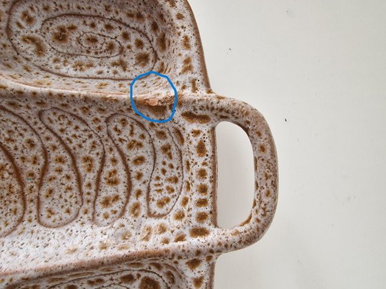 Image 1 of Austruy Vallauris signed aperitif compartment dish / empty pocket