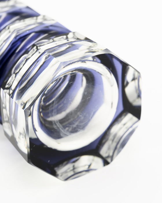 Image 1 of GDR Vintage Block Vase Duo 70s Re-Design Oldrich Lipsky Exbor à Josef Hoffmann