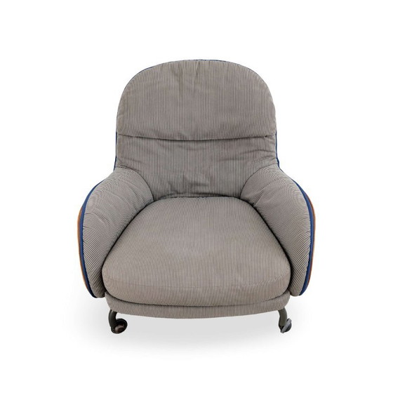 Original DePadova Armchair with Ottoman Vico Magistretti Leather 1980, Grey (photo 3 of 15)