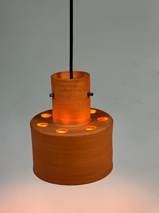 Vintage Hanglamp, Artiforte Nederland, Terracotta, 1950's – hanglampen, Stone