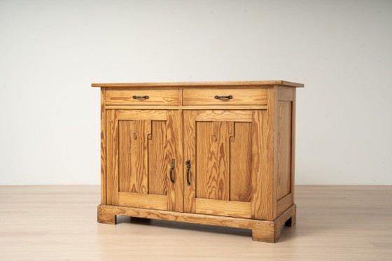 Armadio contenitore Art Nouveau in pino tedesco antico con due cassetti, circa 1910, Armadi contenitori, Legno (foto 2 di 14)
