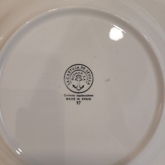 Image 1 of 36-piece dinnerware set “Floral Basket”, La Cartuja de Sevilla, Pickman porcelain, Art Deco, 1930s – Spain