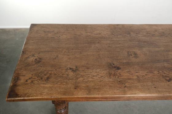 Image 1 of Grote antieke Engelse eikenhouten boeren xxl eettafel in een uniek groot formaat en een prachtig patina uit begin 19e eeuw