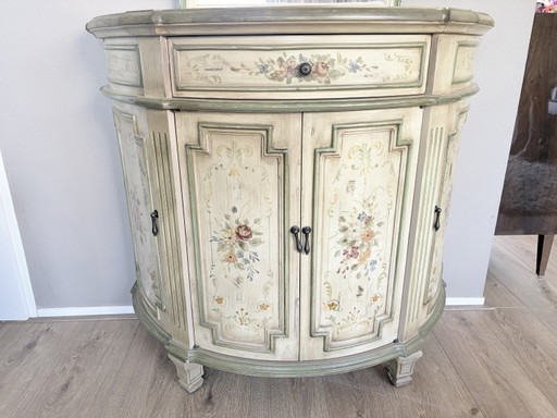 Brocante dressoir ladenkast met spiegel + 2 nachtkastjes