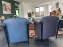 2 leren Tiffany fauteuils van het merk Durlet 