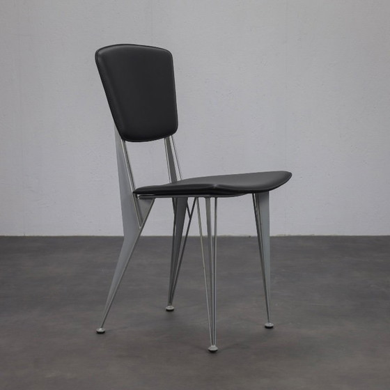 Image 1 of Ensemble de 4 chaises de salle à manger T38 du Studio Archirivolto pour Fasem, Italie, années 1980