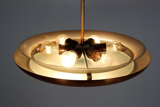 Image 1 of Bauhaus UFO-hanglamp van Josef Hurka voor Napako, jaren 1930.