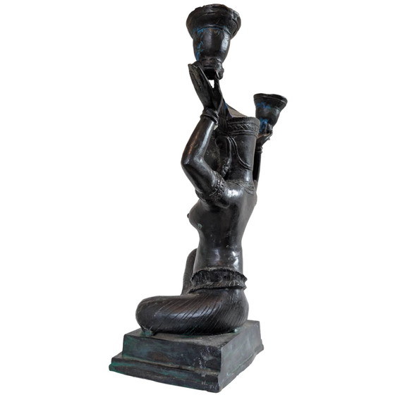Bronzen Yakshi Tempeldanseres Kandelaar – Kandelaars en kaarsen (photo 6 of 10)