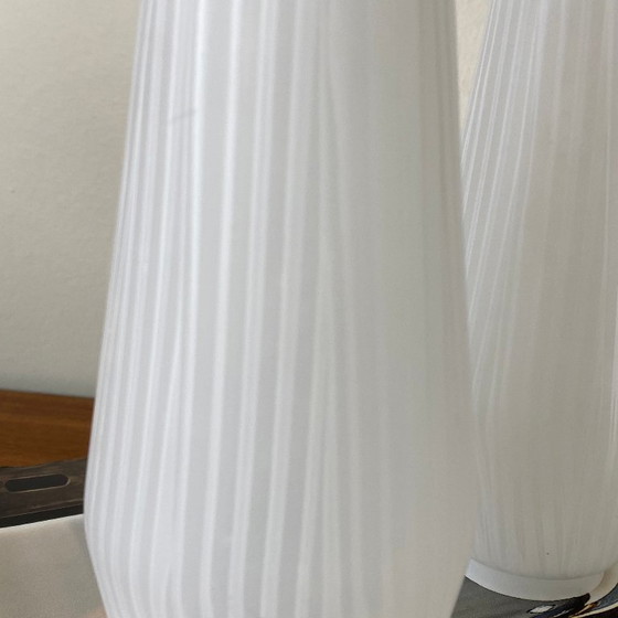 Image 1 of 3 Antique Tulip Shades in White Ribbed Glass for Wall Lamp/Chapel