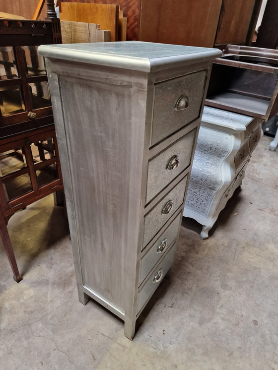 Image 1 of Cassettiera color argento